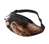 Sac banane imprimé à rayures colorées pour homme et femme, sac banane de course à pied, sac banane pour voyage, randonnée, Grains de café., Taille unique