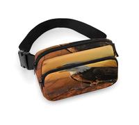 Sac banane imprimé aigle à tête blanche coucher de soleil doré pour entraînement, voyage, course décontractée, course à pied, randonnée, cyclisme, aigle à tête blanche coucher de soleil doré, 20 x 13