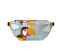 Sac banane imprimé aigle avec drapeau américain pour homme et femme, Adorable perroquet, Taille unique