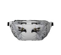 Sac banane imprimé aigle avec une grande capacité et des poches doubles, adapté pour les voyages et le sport.