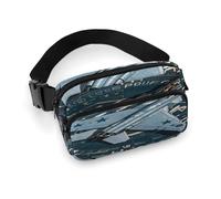Sac banane imprimé Air Force Fighter Jet pour l'entraînement, les voyages, la course à pied, la randonnée, le cyclisme, 20 x 13 cm, Jet de chasse de l'armée de l'air, 7.9 X 5.1 in
