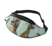 Sac banane imprimé amusant pour kangourou avec sangle réglable pour la randonnée, la course à pied, les voyages, le cyclisme, Noir , Taille unique, Sac à dos décontracté