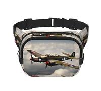 Sac banane imprimé avion de la Seconde Guerre mondiale avec sangle réglable carré double couche ceinture unisexe partout