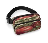 Sac banane imprimé baies de grenade pour entraînement, voyage, course décontractée, course à pied, randonnée, cyclisme, baies de grenade, 20 x 13 cm, Baies de grenade, 7.9 X 5.1 in