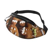 Sac banane imprimé biscuits pain d'épice pour homme et femme, sac banane avec sangle réglable pour randonnée, course à pied, voyage, cyclisme, Noir , Taille unique, Sac à dos de