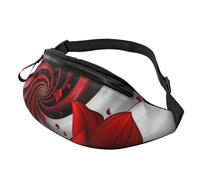 Sac banane imprimé bouteille de vin rouge pour homme et femme Sac banane de course à pied Sac banane Sacs poitrine Sac de voyage randonnée Sac à dos, Spirale VORTEX FLEUR ROUGE, Taille unique