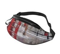 Sac banane imprimé cabine téléphonique londonienne rouge pour homme et femme avec sangle réglable pour randonnée, course à pied, voyage, cyclisme, Noir , Taille unique, Sac à dos de