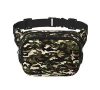 Sac banane imprimé camouflage avec extension pour homme et femme, sac banane avec poches zippées, noir, One Size