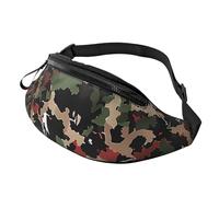 Sac banane imprimé camouflage avec prise casque, sac banane personnalisé unisexe pour la course à pied, la randonnée, pour homme et femme, Noir , Taille unique, Sacs à dos Sling
