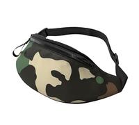 Sac banane imprimé camouflage avec prise casque, sac banane personnalisé unisexe pour la course à pied, la randonnée, pour homme et femme, Noir , Taille unique