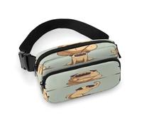 Sac banane imprimé carlin pour entraînement, voyage, course décontractée, course à pied, randonnée, cyclisme, carlin, 20 x 13 cm, Carlin de yoga, 7.9 X 5.1 in