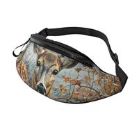 Sac banane imprimé cerf camouflage avec prise casque, sac banane personnalisé unisexe pour la course à pied, la randonnée, pour homme et femme, Noir , Taille unique, Sacs à dos Sling