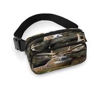 Sac banane imprimé cerf camouflage pour entraînement, voyage, course décontractée, course à pied, randonnée, cyclisme, cerf camouflage, 7,9 x 13 cm, Camouflage Cerf, 7.9 X 5.1 in