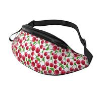 Sac banane imprimé cerises rouges pour voyage, randonnée, cyclisme, course à pied, festival, rangement d'équipement unisexe