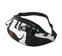 Sac banane imprimé chien teckel noir pour homme et femme Sac banane de course à pied Sac banane Sac de poitrine Sac de voyage randonnée Sac à dos de jour, Teckel Chiens noirs, Taille unique