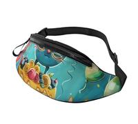 Sac banane imprimé citron et fleur pour homme et femme - Sac banane de course à pied - Sac banane pour voyage, randonnée, Happy Birthday., Taille unique