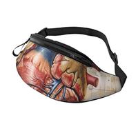 Sac banane imprimé citron et fleur pour homme et femme - Sac banane de course à pied - Sac banane pour voyage, randonnée, Tableau anatomique en forme de cœur, Taille unique