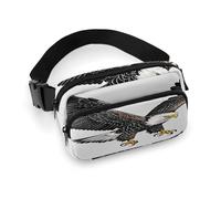 Sac banane imprimé croquis d'aigle à tête blanche pour entraînement, voyage, course décontractée, course à pied, randonnée, cyclisme, croquis de pygargue à tête blanche, 20 x 13 cm, Croquis de plongée