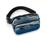 Sac banane imprimé dauphins mignons pour entraînement, voyage, course décontractée, course à pied, randonnée, cyclisme, dauphins mignons, 20 x 13 cm, Jolis dauphins., 7.9 X 5.1 in