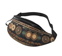 Sac banane imprimé de style bohème pour homme et femme, sac banane avec sangle réglable pour voyage, sport, noir, taille unique, Noir , Taille unique