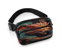 Sac banane imprimé dragon chinois pour entraînement, voyage, course décontractée, course à pied, randonnée, cyclisme, dragon chinois, 7,9 x 13 cm, Motif dragon, 7.9 X 5.1 in