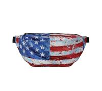 Sac banane imprimé drapeau américain indépendance 4 juillet sac banane réglable léger voyage ceinture pour la marche, le cyclisme, la randonnée, les voyages, Noir , Taille unique, Sac à dos