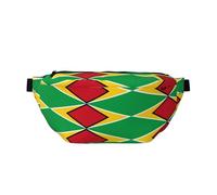 Sac banane imprimé drapeau de la Guyane avec grande capacité et poches doubles, adapté pour les voyages et le sport.