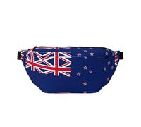 Sac banane imprimé drapeau de la Nouvelle-Zélande avec grande capacité et double poches, adapté pour les voyages et le sport.