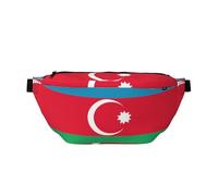 Sac banane imprimé drapeau de l'Azerbaïdjan avec grande capacité et poches doubles, adapté pour les voyages et le sport.