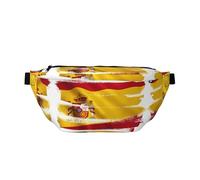 Sac banane imprimé drapeau de l'Espagne avec grande capacité et double poches, adapté pour les voyages et le sport.