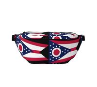 Sac banane imprimé drapeau de l'État de l'Ohio pour femmes et hommes, grand sac banane pour randonnée, voyage, sac banane facile à transporter