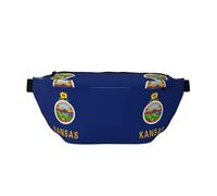 Sac banane imprimé drapeau de l'État du Kansas avec sangle réglable pour voyage, course à pied, randonnée
