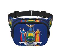 Sac banane imprimé drapeau de New York avec sangle réglable carré double couche ceinture unisexe partout