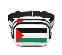 Sac banane imprimé drapeau de Palestine avec extension pour homme et femme avec poches zippées, noir, One Size