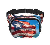 Sac banane imprimé drapeau de Porto Rico pour homme et femme avec sangle réglable pour voyage, randonnée, cyclisme