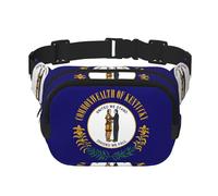 Sac banane imprimé drapeau du Kentucky avec sangle réglable carrée double couche ceinture unisexe partout
