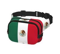 Sac banane imprimé drapeau du Mexique pour homme et femme avec ceinture réglable pour l'entraînement en plein air