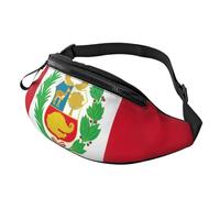 Sac banane imprimé drapeau du Pérou Unisexe Accessoire de voyage pour lunettes de soleil Portefeuilles Passeport Clé