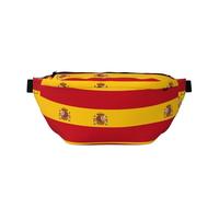 Sac banane imprimé drapeau espagnol avec grande capacité et double poches, adapté pour les voyages et le sport.