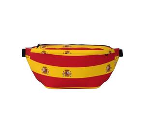 Sac banane imprimé drapeau espagnol avec grande capacité et double poches, adapté pour les voyages et le sport.
