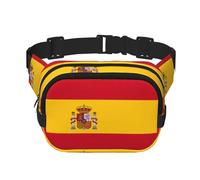 Sac banane imprimé drapeau espagnol avec sangle réglable carré double couche ceinture unisexe partout