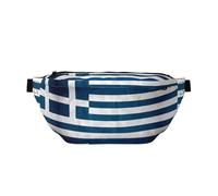 Sac banane imprimé drapeau grec avec grande capacité et double poches, adapté pour les voyages et le sport.