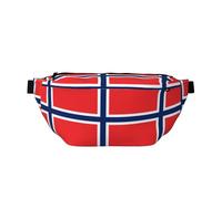 Sac banane imprimé drapeau norvégien avec grande capacité et double poches, adapté pour les voyages et le sport.