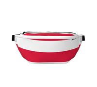 Sac banane imprimé drapeau polonais avec grande capacité et double poches, adapté pour les voyages et le sport.