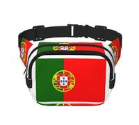 Sac banane imprimé drapeau portugais avec sangle réglable carré double couche ceinture unisexe partout