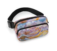 Sac banane imprimé en dentelle violette pour homme et femme, sac banane pour entraînement, voyage, course à pied, randonnée, cyclisme, sac banane avec sangle réglable pour l'extérieur, motif dentelle