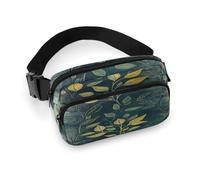 Sac banane imprimé feuilles vert clair pour entraînement, voyage, course décontractée, course à pied, randonnée, cyclisme, feuilles vert clair, 20 x 13 cm, Feuilles vert clair, 7.9 X 5.1 in
