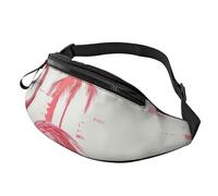 Sac banane imprimé flamant rose avec prise casque, sac banane personnalisé unisexe pour la course à pied, la randonnée, pour homme et femme, Noir , Taille unique, Sacs à dos Sling