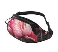Sac banane imprimé flamant rose avec prise casque, sac banane personnalisé unisexe pour la course à pied, la randonnée, pour homme et femme, Noir , Taille unique, Sacs à dos Sling