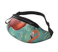 Sac banane imprimé flamant rose avec prise casque, sac banane personnalisé unisexe pour la course à pied, la randonnée, pour homme et femme, Noir , Taille unique, Sacs à dos Sling